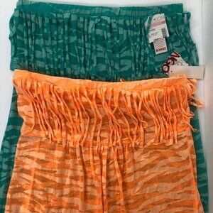 Bongo swim cover ups L junior Green Orange BUNDLE